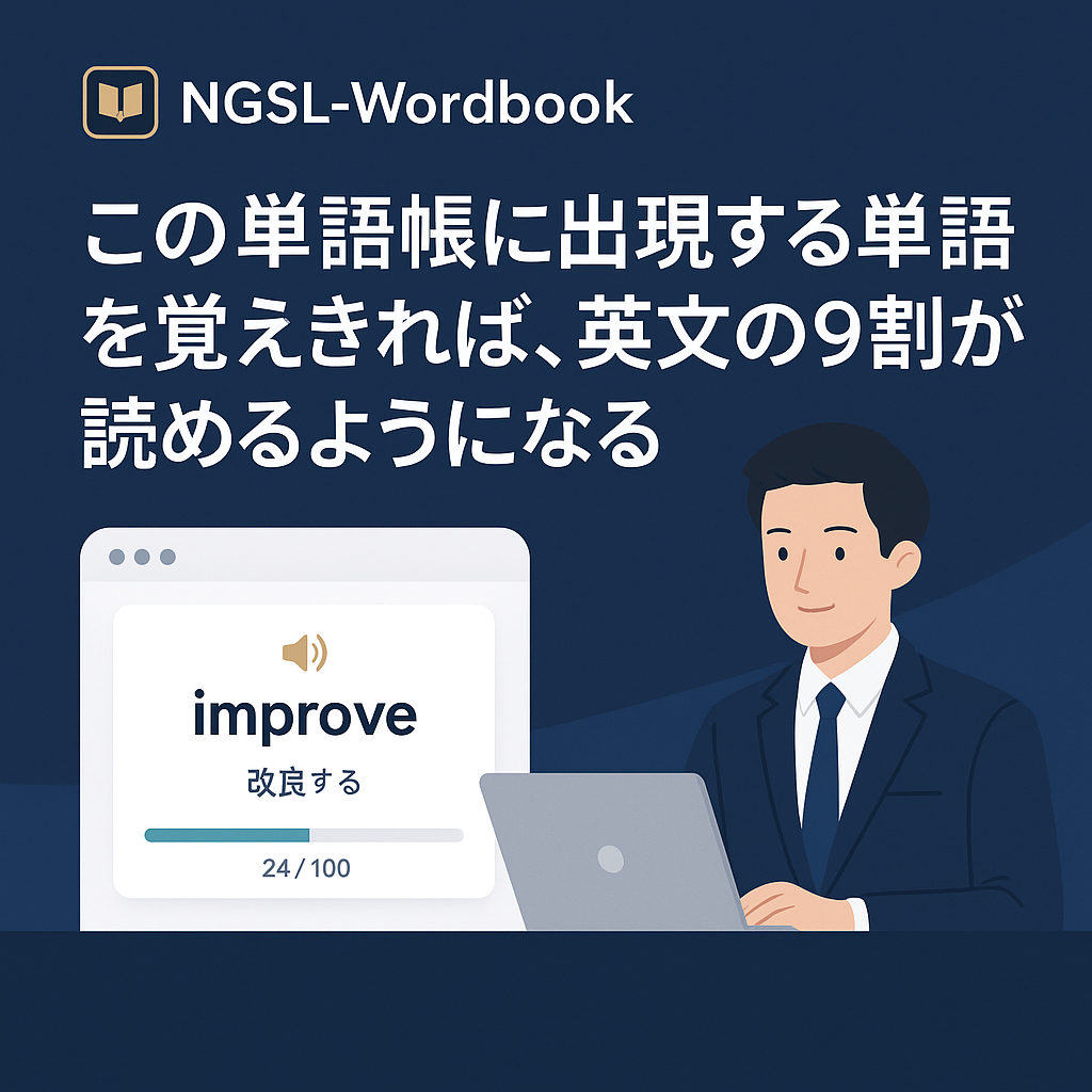 英文の9割が読めるようになる単語帳アプリ NGSL-Wordbook