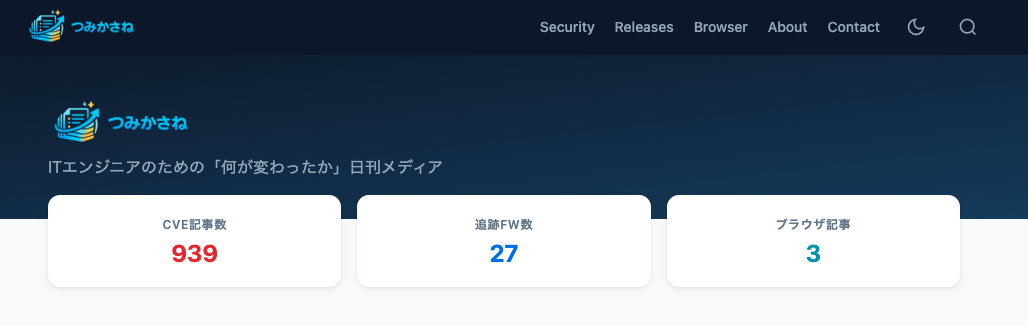 つみかさね — ITエンジニアのための変更ダイジェスト