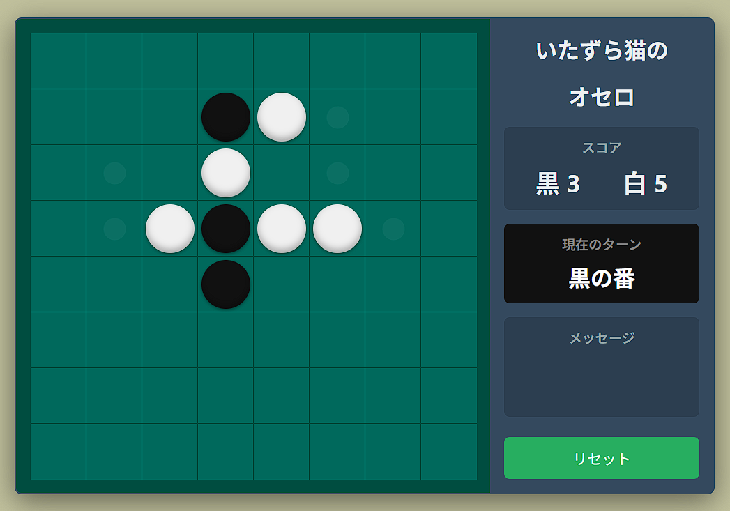 いたずら猫のオセロ