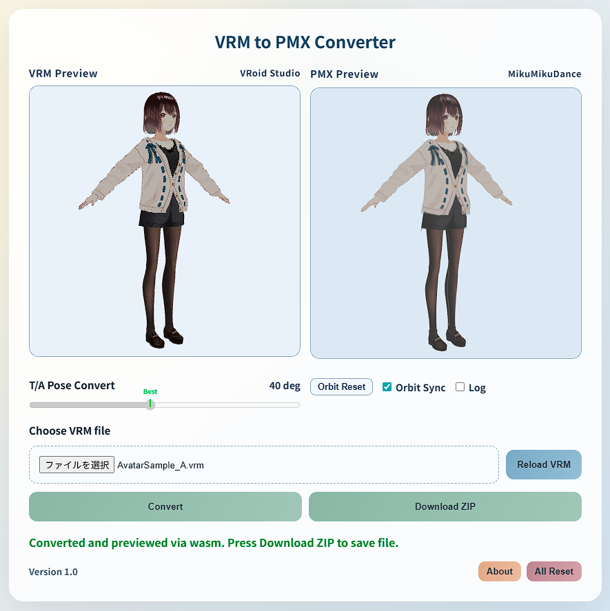VRM to MMD Converter