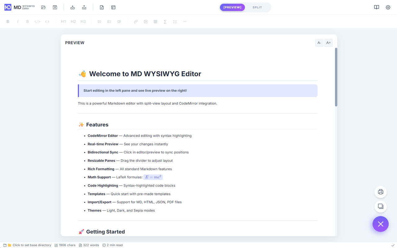 MD WYSIWYG Editor