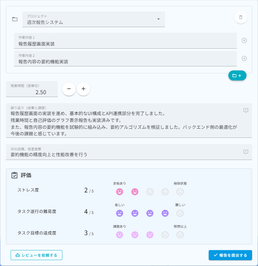 fluxweek - 週次報告システム