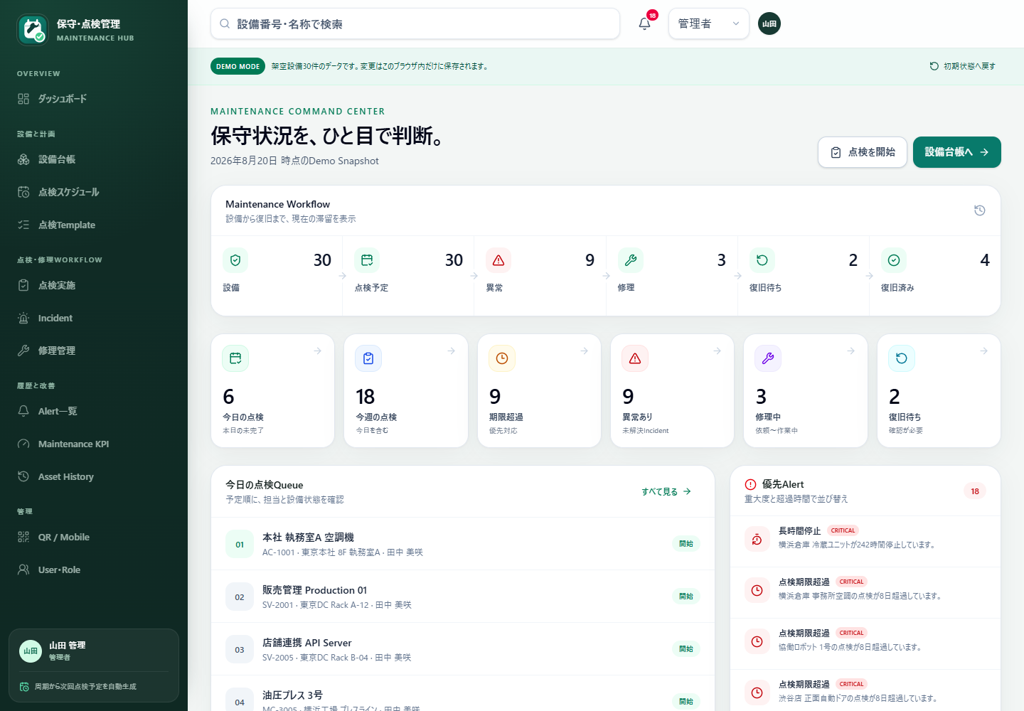 保守・点検管理システム