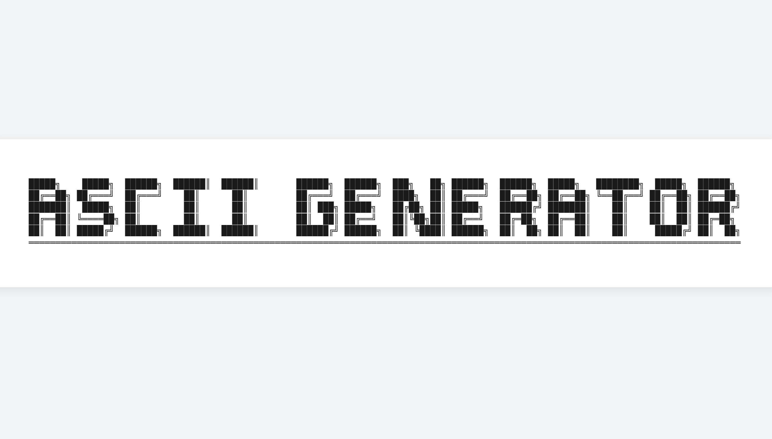 ASCII Art Logo Generator