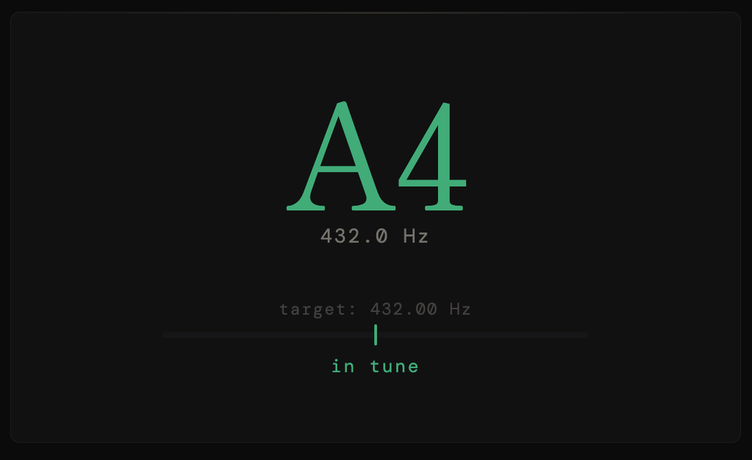 Chromatic Tuner（楽器用チューナー）— 440Hz / 432Hz / Drone