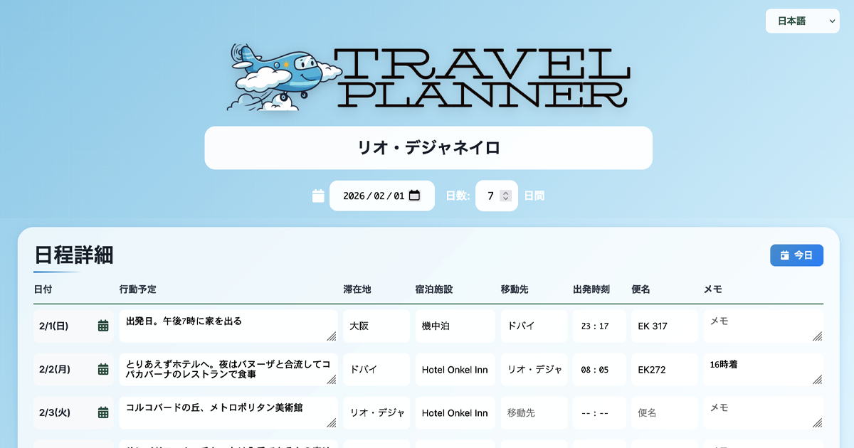 Travel Planner - Multilingual Trip Planning App